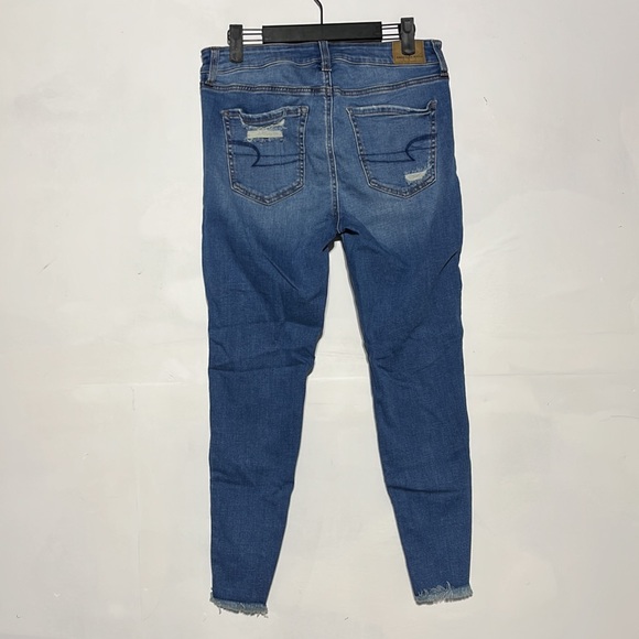 American Eagle Super Stretch Distressed Hi-Rise Denim Jegging Size 8 Short - Picture 6 of 11